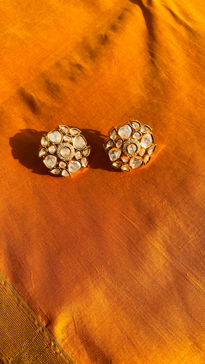 Gold Tone Polki Earrings