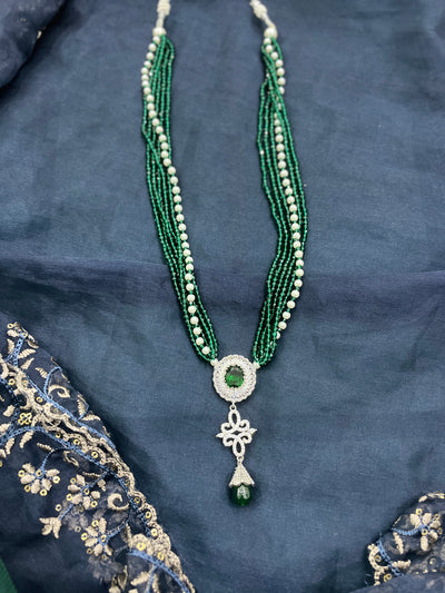 Inaara Shalini Green AD Necklace without earrings