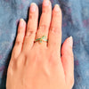 Gold Plated Emerald Knot Ring