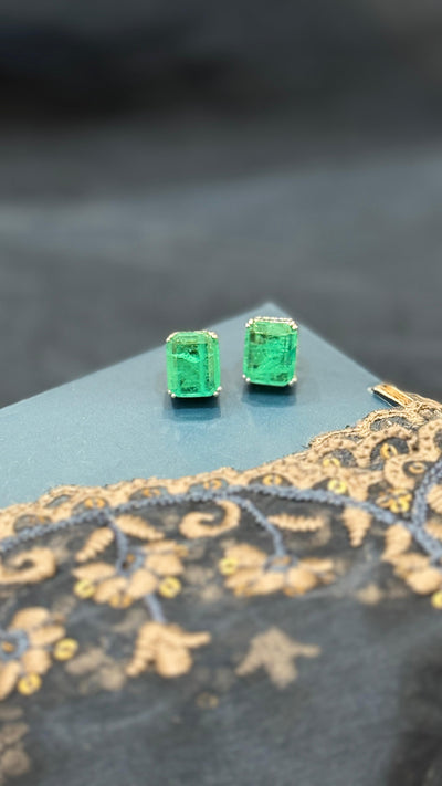 Inaara Chaandni Emerald AD Stud Earrings