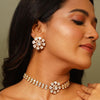 Gold Tone Moissanite Polki Choker Set