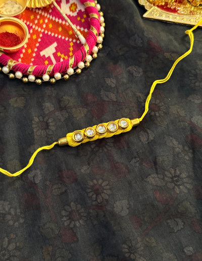Yellow Kundan Rakhi
