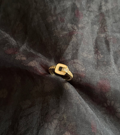 White Gold Plated CZ Enamel Ring