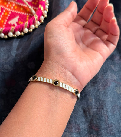 Black & White Enamel Cuff Bracelet