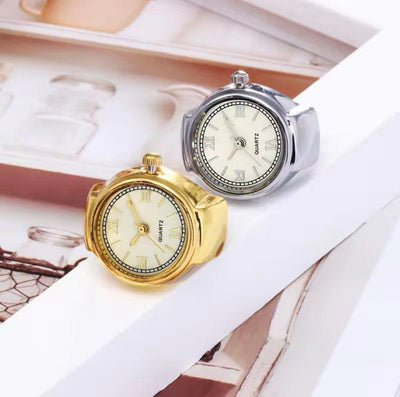 Stainless Steel Analogue Ring Watch