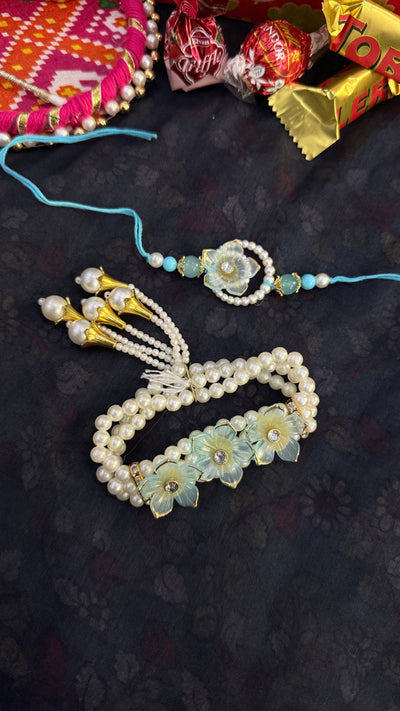 Flower Bhai Rakhi & Lumba Set