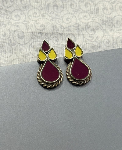 Pink Golden Afghani Earrings