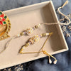 Grey Enamel Rakhi & Lumba Set