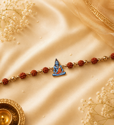 Shiva Rudraksh Rakhi Bracelet for Brother
