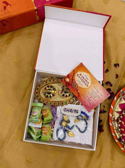 Bhaiya Embroidered Rakhi Hamper Set