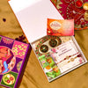 Red White Kundan Rakhi & Lumba Hamper Set
