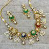 Ayra Multicoloured Navrattan Necklace Set