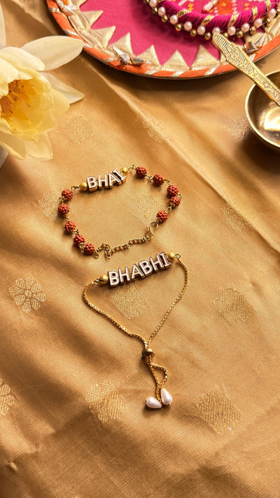 Bhai Bhabhi Letter Rakhi and Lumba Set