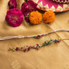 Red Green Kundan Rakhi and Lumba Set