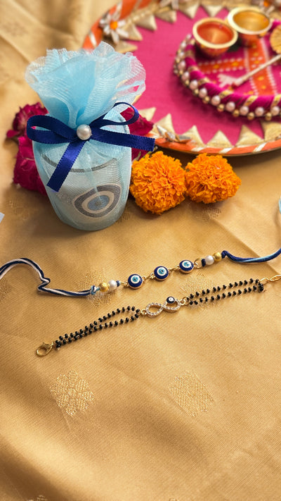 Evil Eye Rakhi And Lumba Set