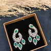 Arisha Green Silver Tone Earrings