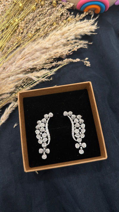 Neetu Silver Tone AD Earcuffs