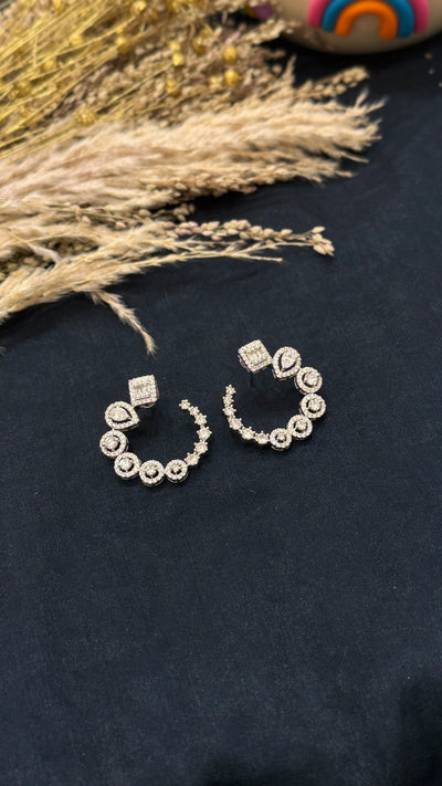 Payal Silver Tone AD Earrings