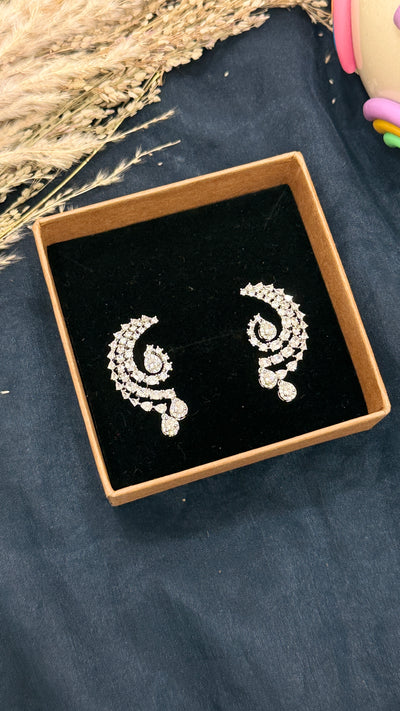 Ragini Silver Tone AD Earrings