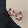 Ridhima Red Silver Tone  Earrings
