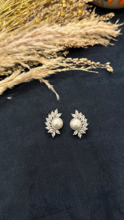 Rashi Pearl Silver Tone Earrings