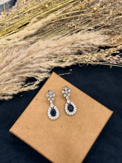 Paarvi Blue Silver Tone Earrings