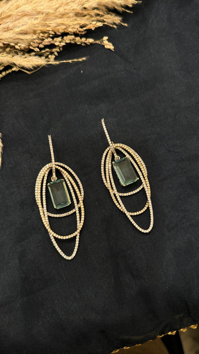 Sanya Mint Silver Tone Earrings