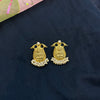Gold Tone Antique Polish Temple Earrings