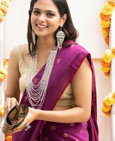 Pearl German Oxidised Silver Necklace Set