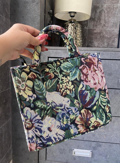 Floral Jacquard Mini Tote