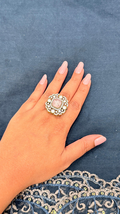 Pink Victorian Adjustable Ring