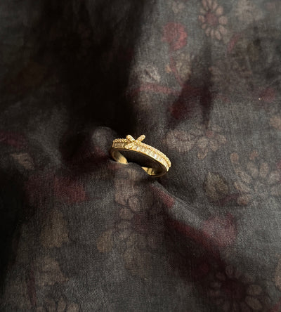 Gold Plated CZ Knot Ring