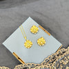 Gold Tone Polki & Pearls Pendant Necklace Set