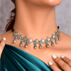 Firoza Silver Tone Necklace