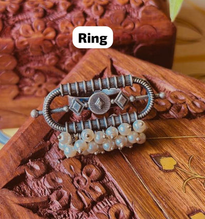 Oxidised Adjustable Ring