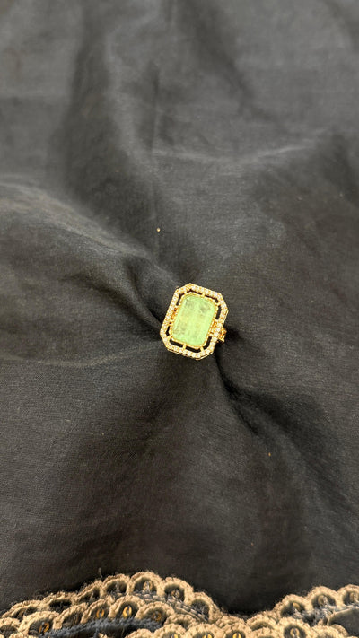 Mint Stone Adjustable Ring