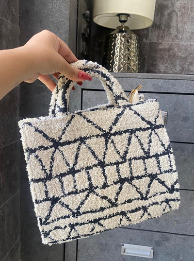 Jacquard Fuzz Mini Tote Bag