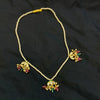 Pink Green Kundan and Pearl Necklace