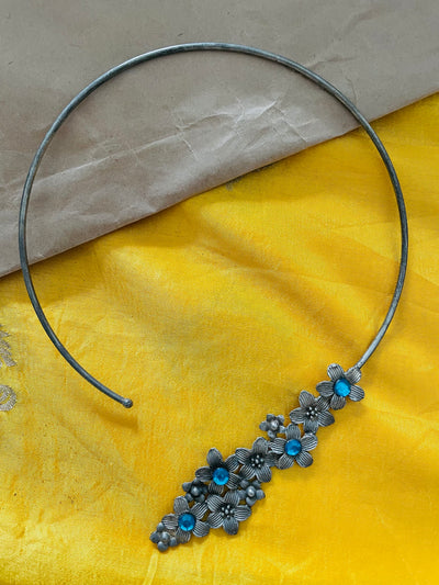 Blue Silver Tone Hasli