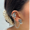 Silver Tone Earring with Earcuff