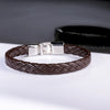Brown Braided Leather Bracelet