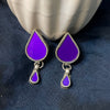 Purple Glass Stud Earrings