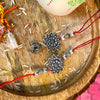 Silver Tone Rakhi and Lumba Set
