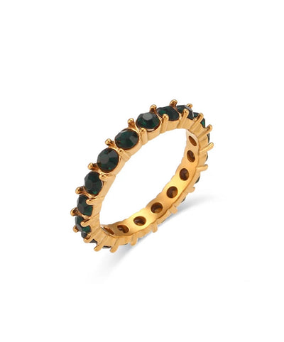Emerald Studded Band Ring (Size 7)