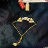 Kundan and Pearls Bracelet Lumba Rakhi for Bhabhi / Sister